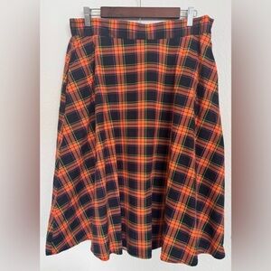 Hot Topic Orange Plaid Skirt midi Grunge Punk Y2K Goth Size O‎ see measurements